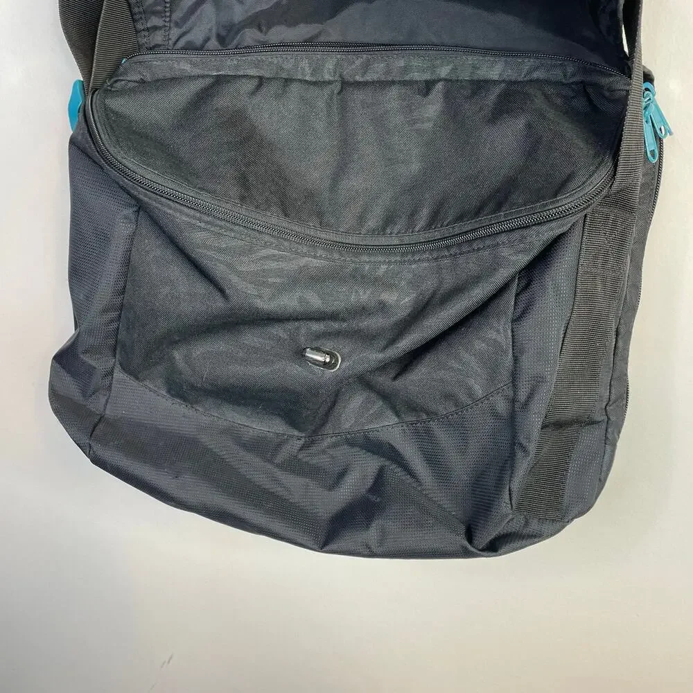 Dakine Brooke Black Animal Print Nylon Canvas Laptop Messenger Bag Travel Work